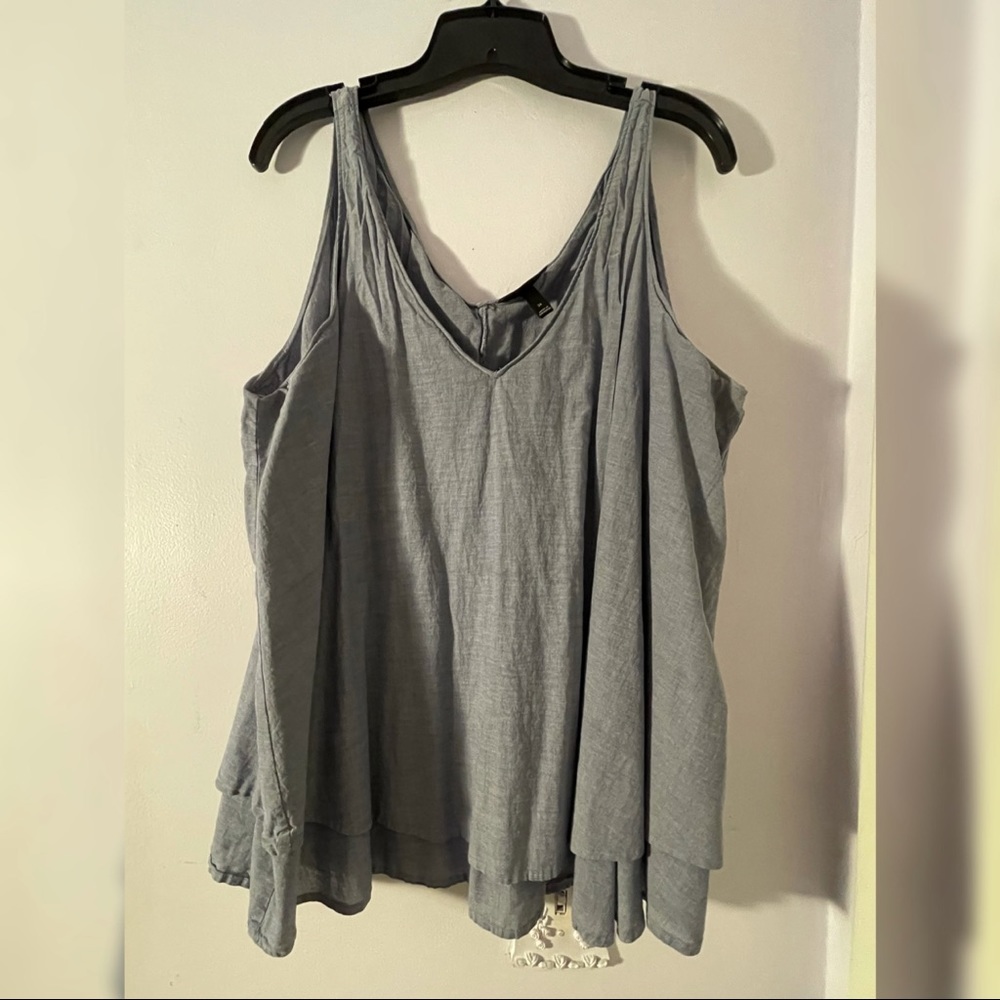 Lane Bryant Chambray Layered Blouse